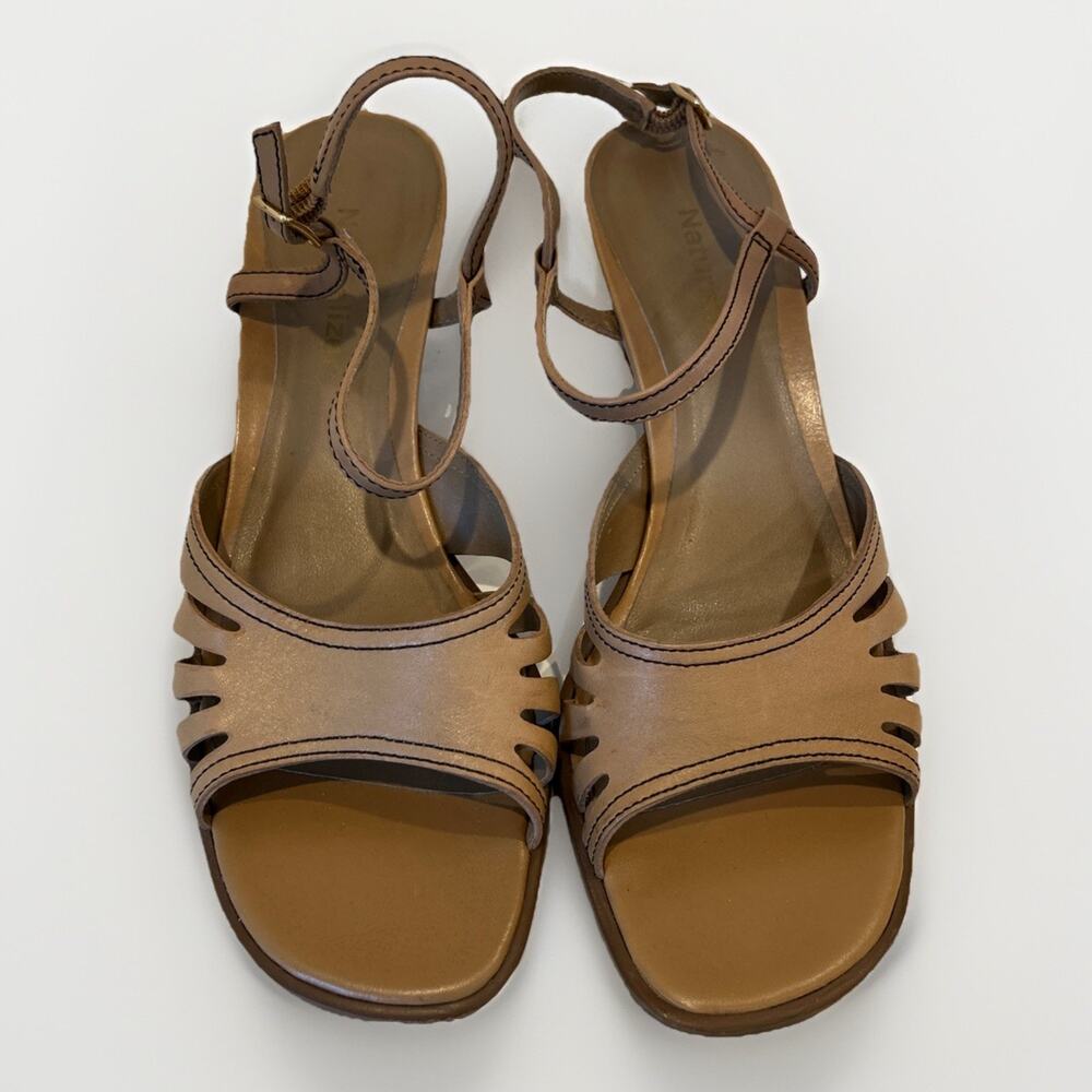 Natrulalizer Women's US 8.5 Tan low stripy dress sandal - worn once